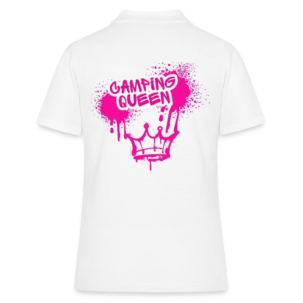 CAMPING QUEEN | Frauen Polo Shirt - Weiß