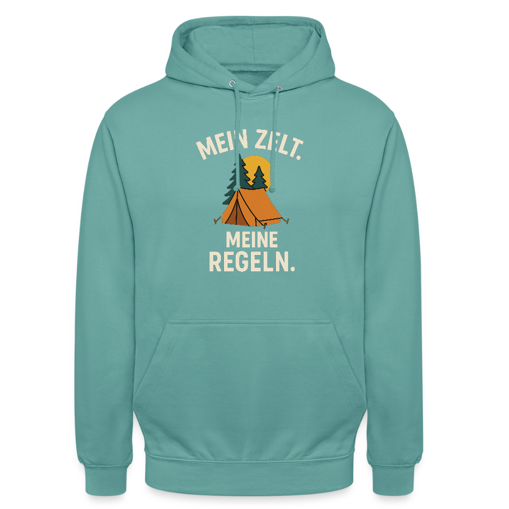 Mein Zelt. Meine Regeln | Unisex Hoodie - Pastelltürkis