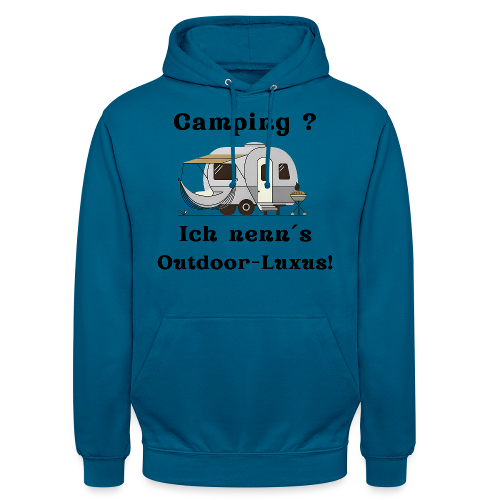 Camping? Ich neen´s Outdoor - Luxus! | Unisex Hoodie - Tiefseeblau 
