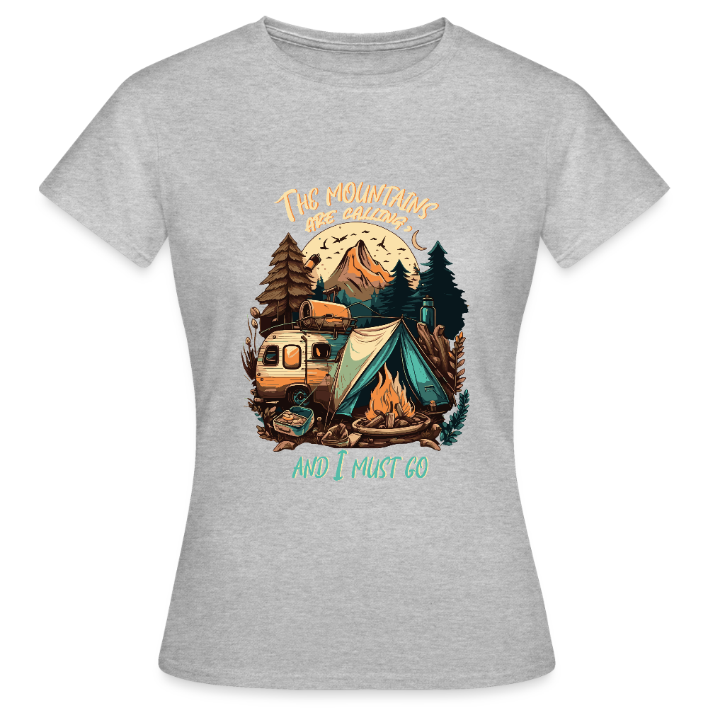 THE MOUNTAINS ARE CALLING | Frauen T-Shirt - Grau meliert