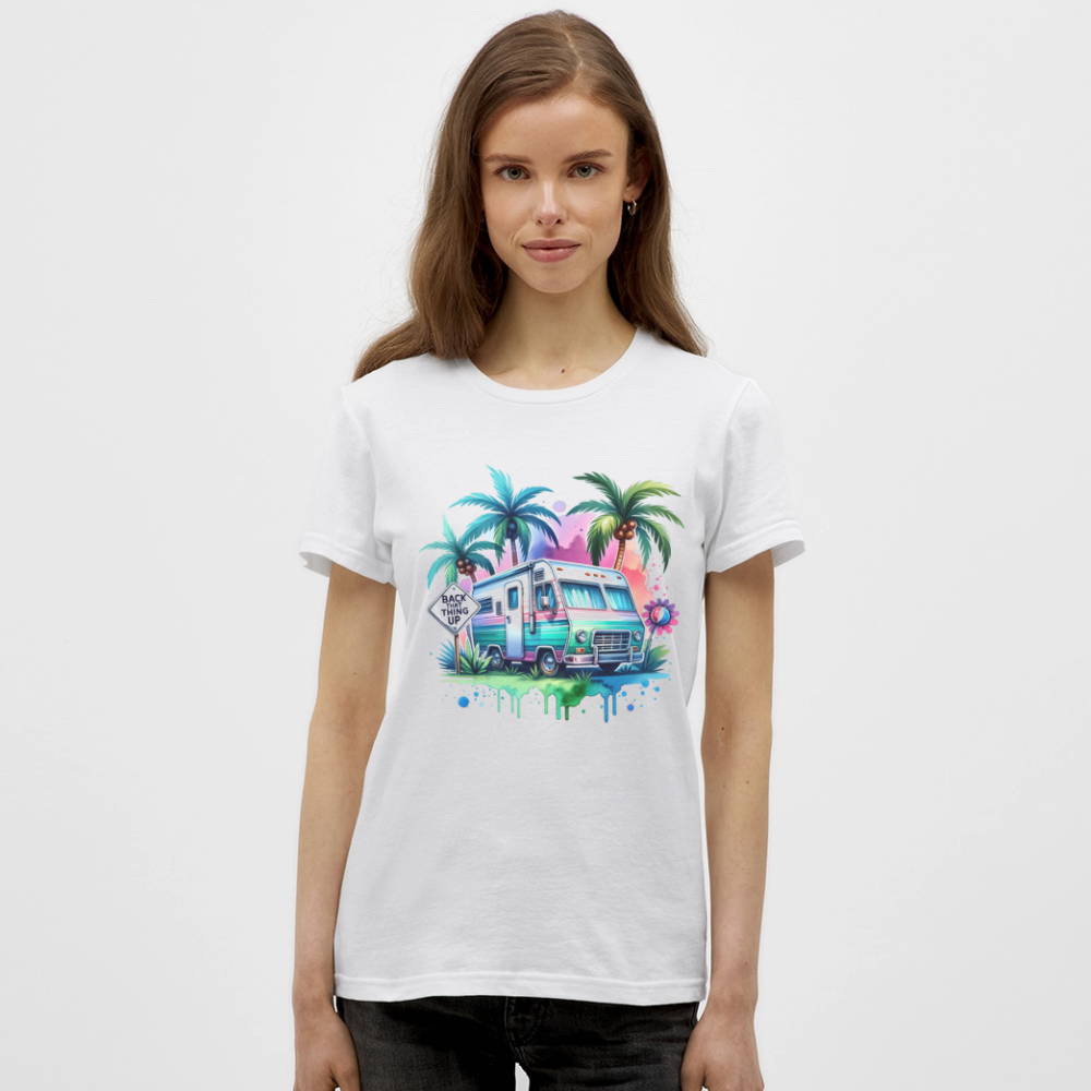 Wohnmobil unter Palmen | Frauen T-Shirt - Weiß