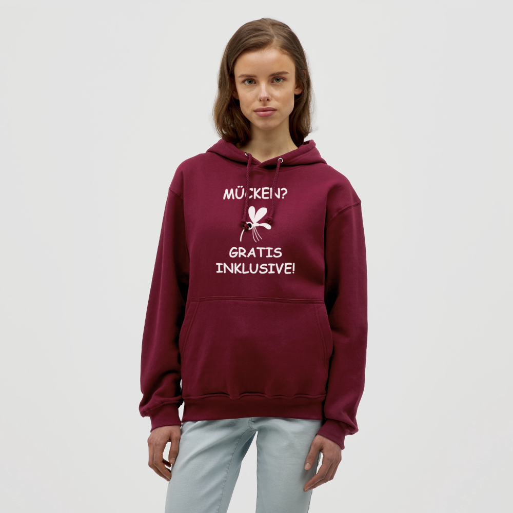 MÜCKEN? GRATIS INKLUSIVE! | Unisex Hoodie - Bordeaux