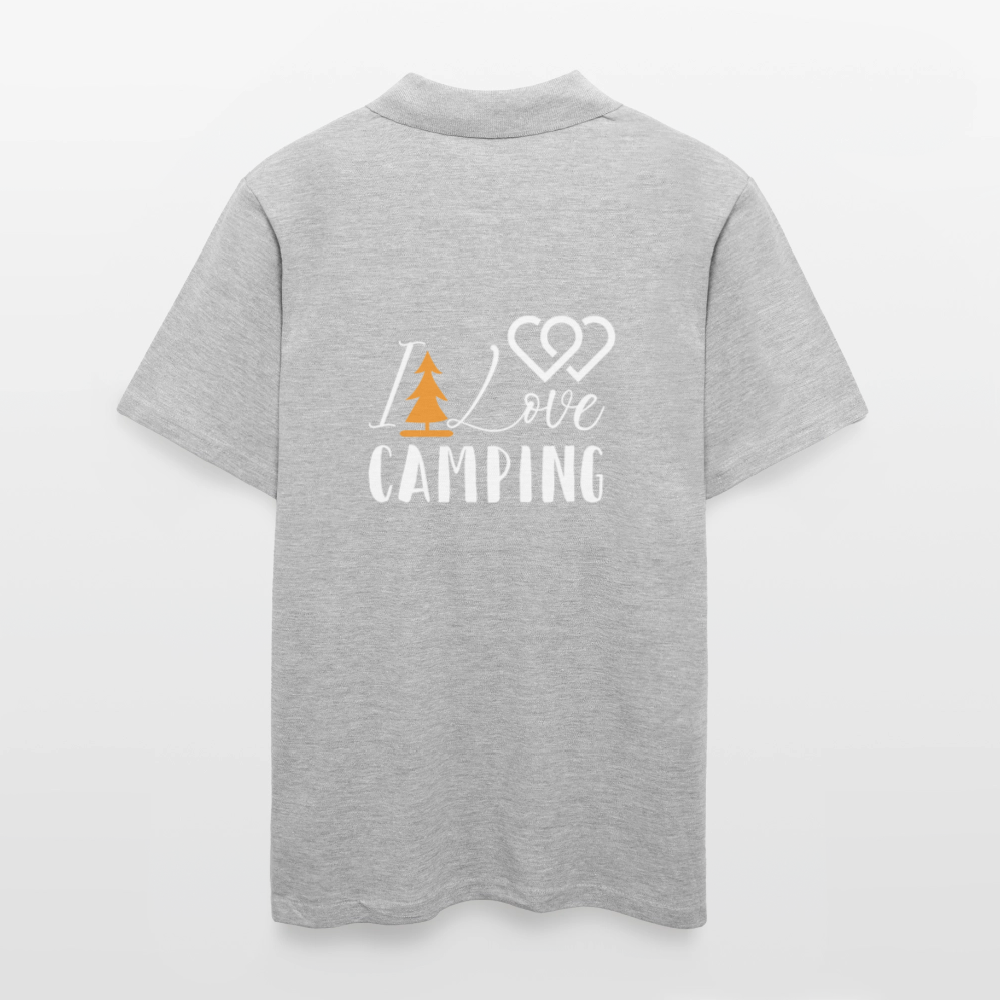 I LOVE CAMPING | Männer Poloshirt - Grau meliert