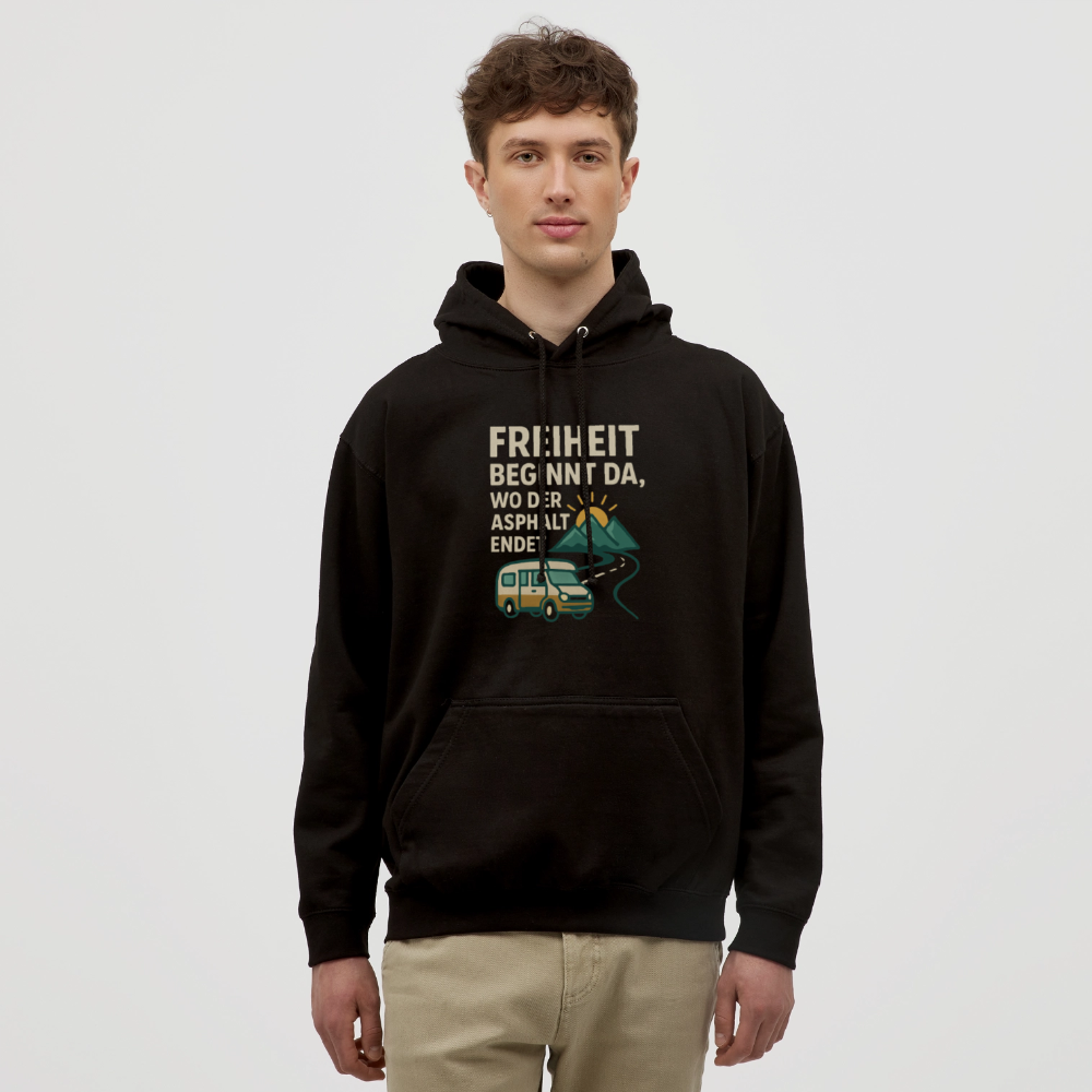Freiheit beginnt da, wo der Asphalt endet | Unisex Hoodie - Schwarz