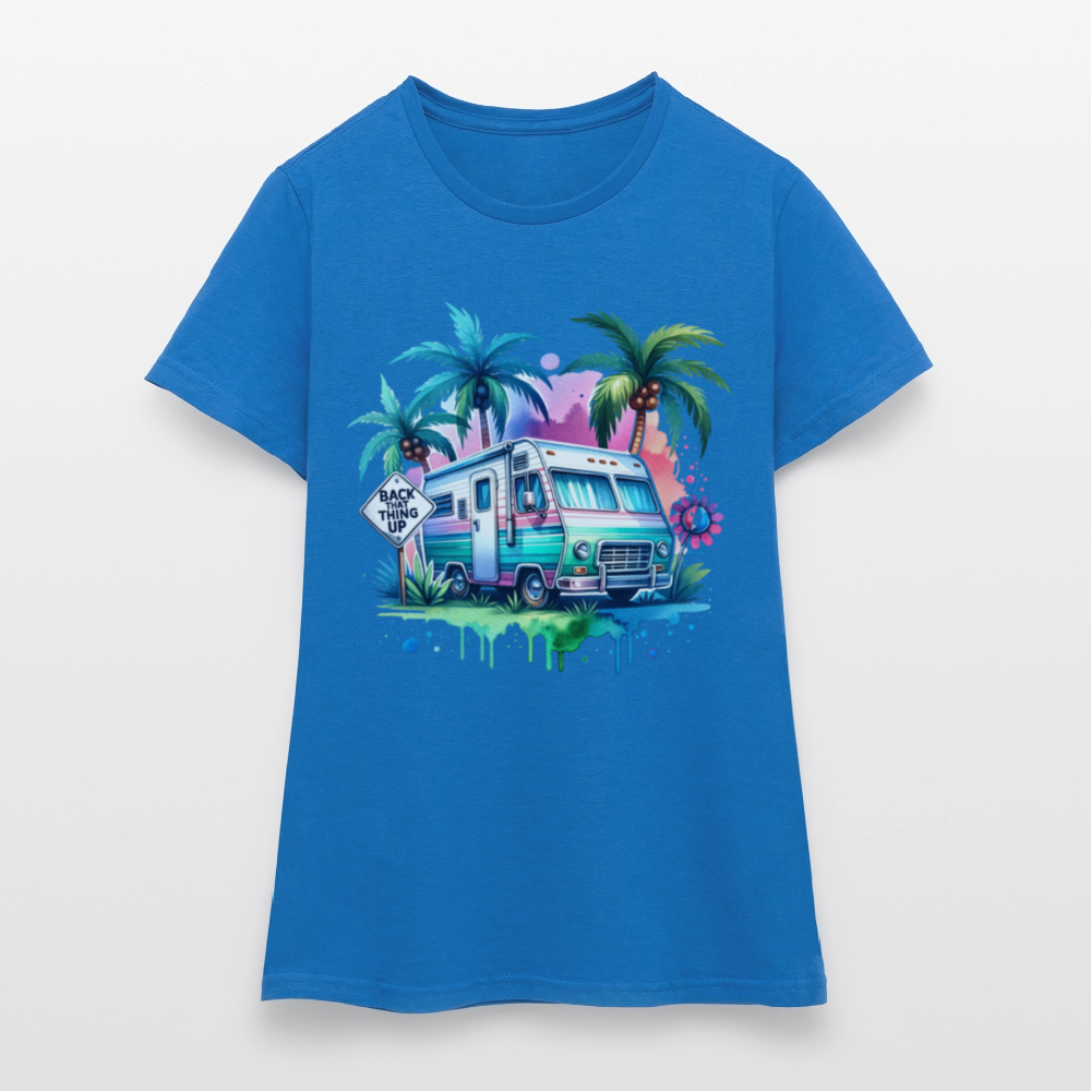 Wohnmobil unter Palmen | Frauen T-Shirt - Royalblau