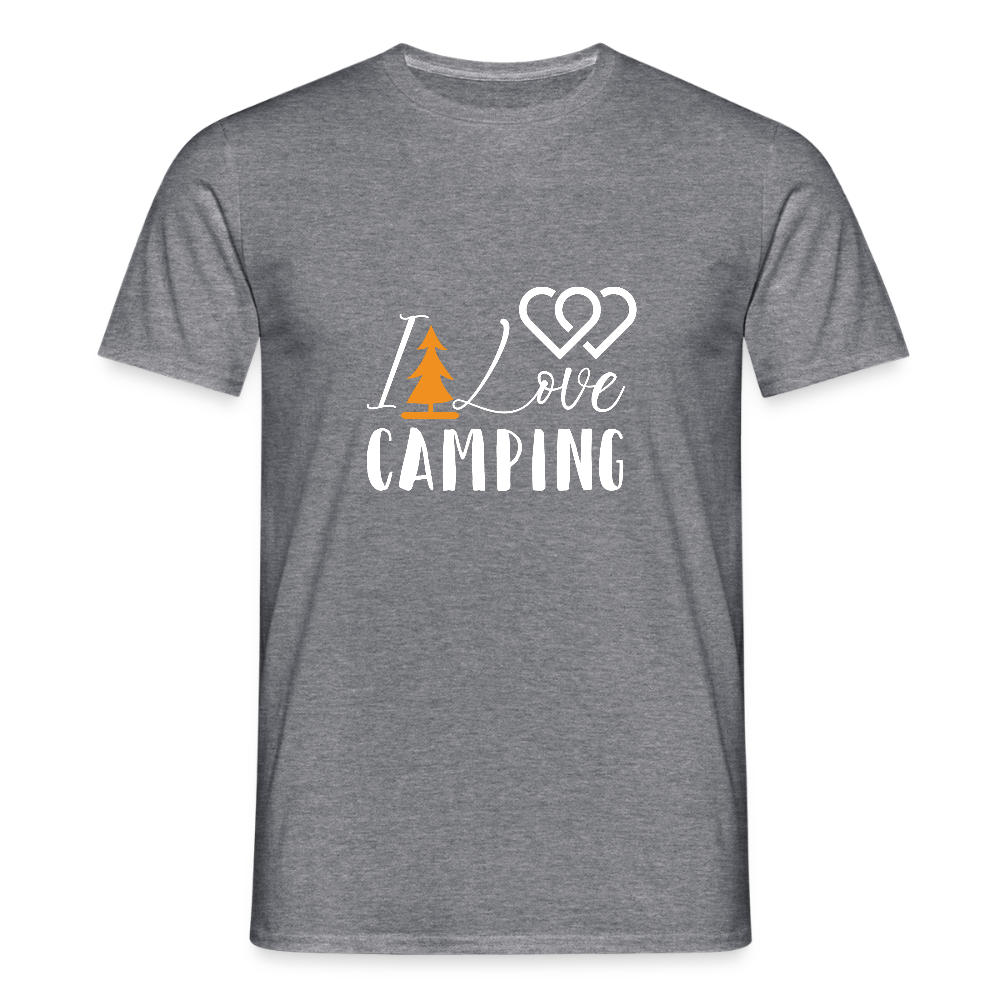 I LOVE CAMPING | Männer T-Shirt - Graphit meliert