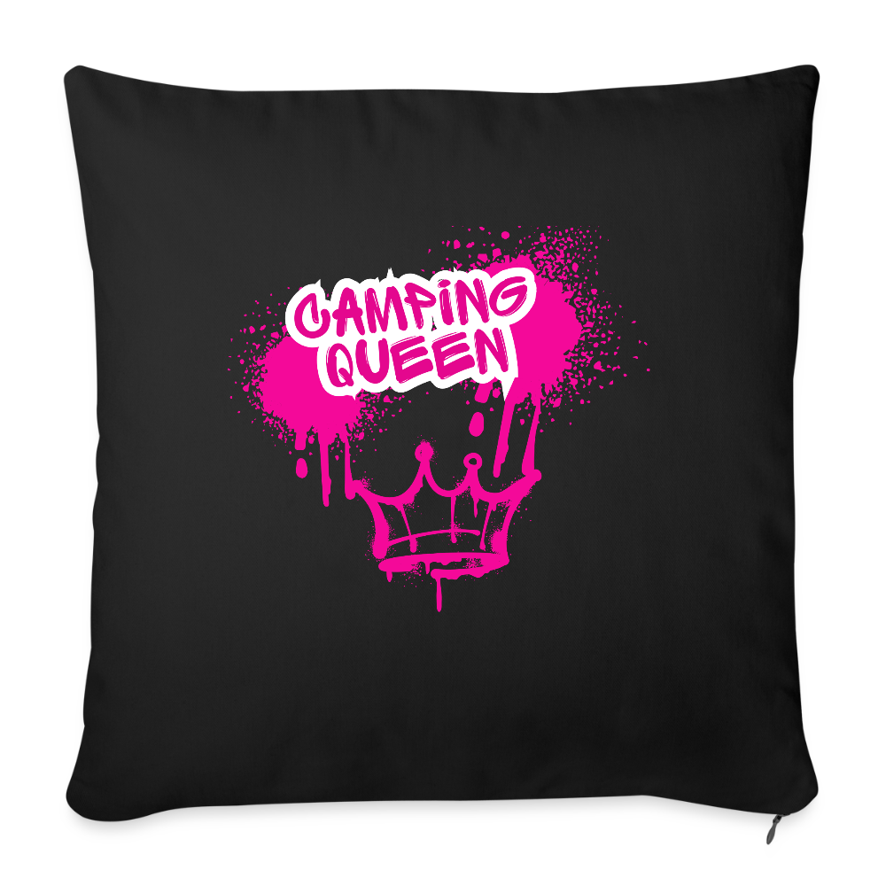 CAMPING QUEEN | Sofakissenbezug 44 x 44 cm - Schwarz