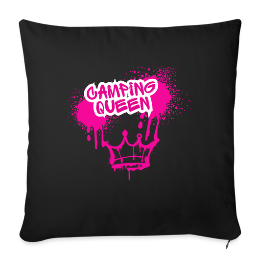 CAMPING QUEEN | Sofakissenbezug 44 x 44 cm - Schwarz