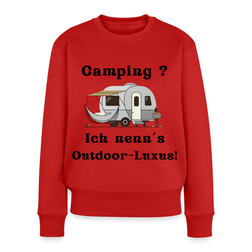 Camping? Ich nenn´s Outdoor - Luxus! | Frauen Premium Pullover - Rot