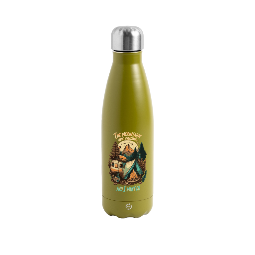 THE MOUNTAINS ARE CALLING | Thermosflasche 500 ml - Olivgrün 