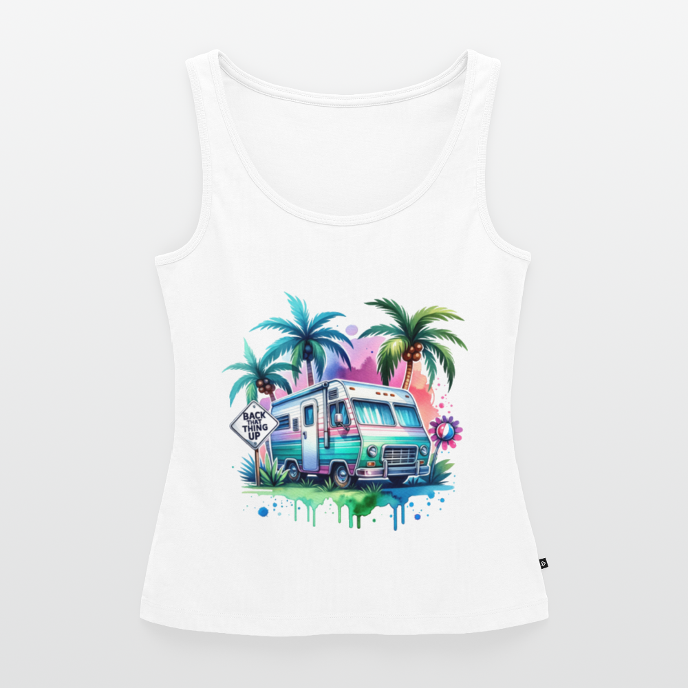 Wohnmobil unter Palmen | Frauen Premium Tank Top - Weiß