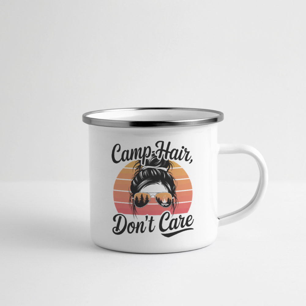 CAMP HAIR, DON´T CARE | Emaille-Tasse - Weiß