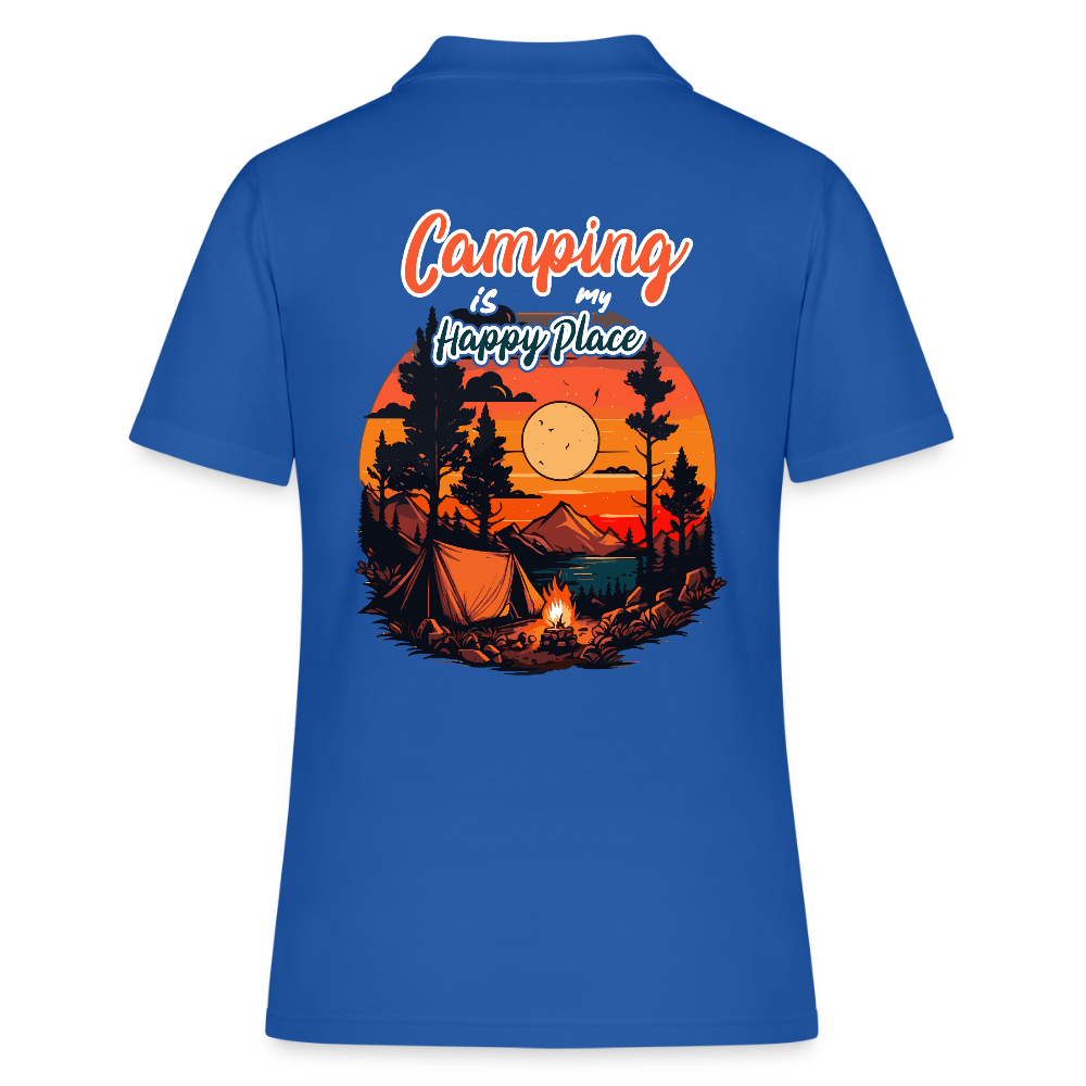 CAMPING IS MY HAPPY PLACE | Frauen Polo Shirt - Royalblau