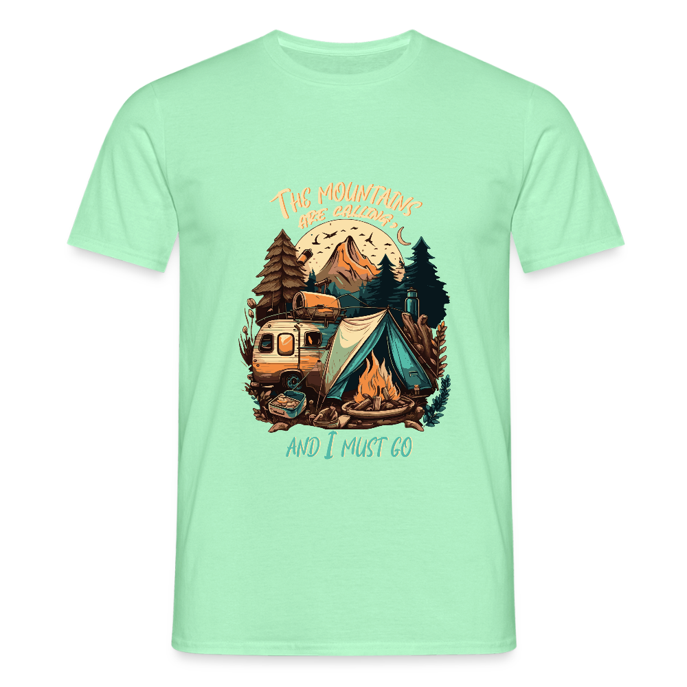 THE MOUNTAINS ARE CALLING | Männer T-Shirt - Mintgrün
