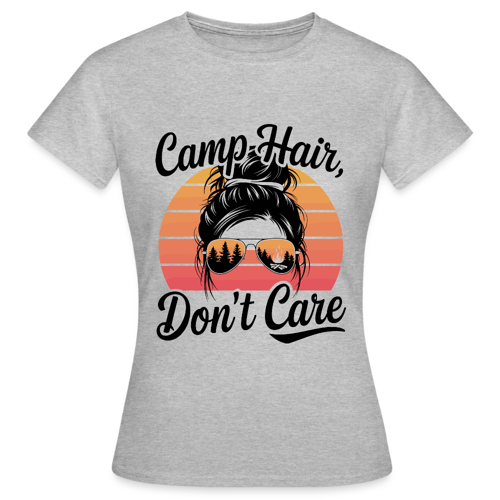 CAMP HAIR, DON´T CARE | Frauen T-Shirt - Grau meliert