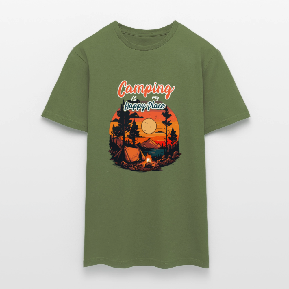 CAMPING IS MY HAPPY PLACE | Männer T-Shirt - Militärgrün