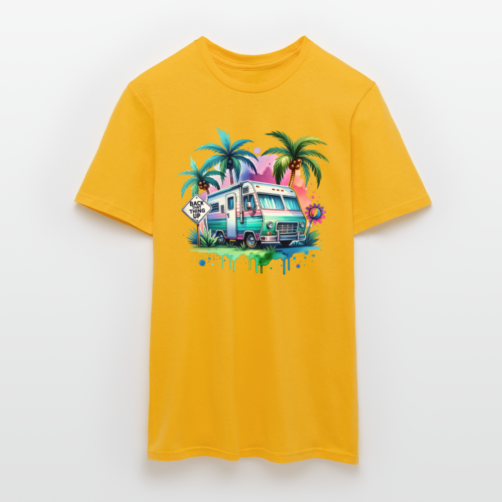 Wohnmobil unter Palmen | Männer T-Shirt - Gelb