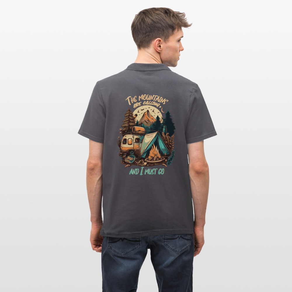 THE MOUNTAINS ARE CALLING | Männer Poloshirt - Anthrazit