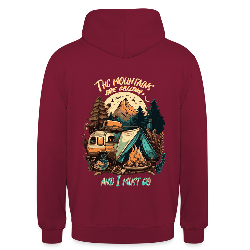THE MOUNTAINS ARE CALLING | Unisex Hoodie - Bordeaux