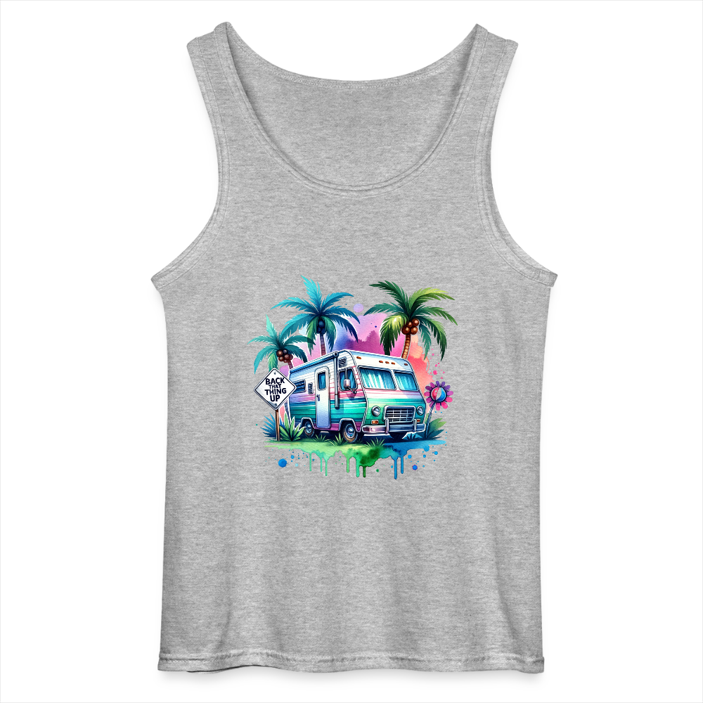 Wohnmobil unter Palmen | Gildan Männer Tank Top - Grau meliert
