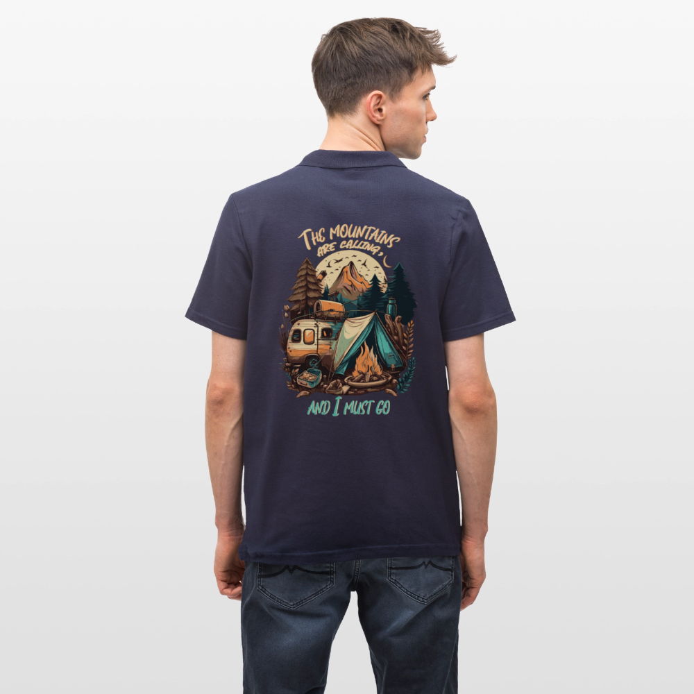 THE MOUNTAINS ARE CALLING | Männer Poloshirt - Navy