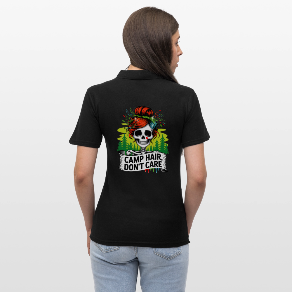 CAMP HAIR, DON´T CARE | Frauen Polo Shirt - Schwarz