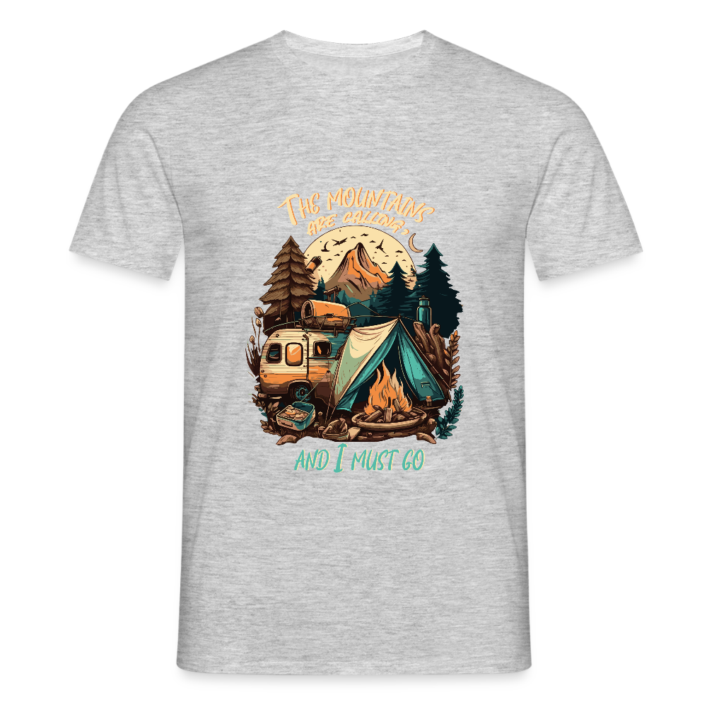 THE MOUNTAINS ARE CALLING | Männer T-Shirt - Grau meliert