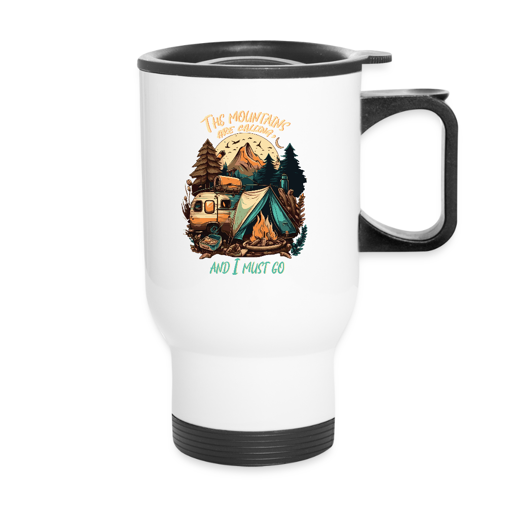 THE MOUNTAINS ARE CALLING | Thermobecher - Weiß