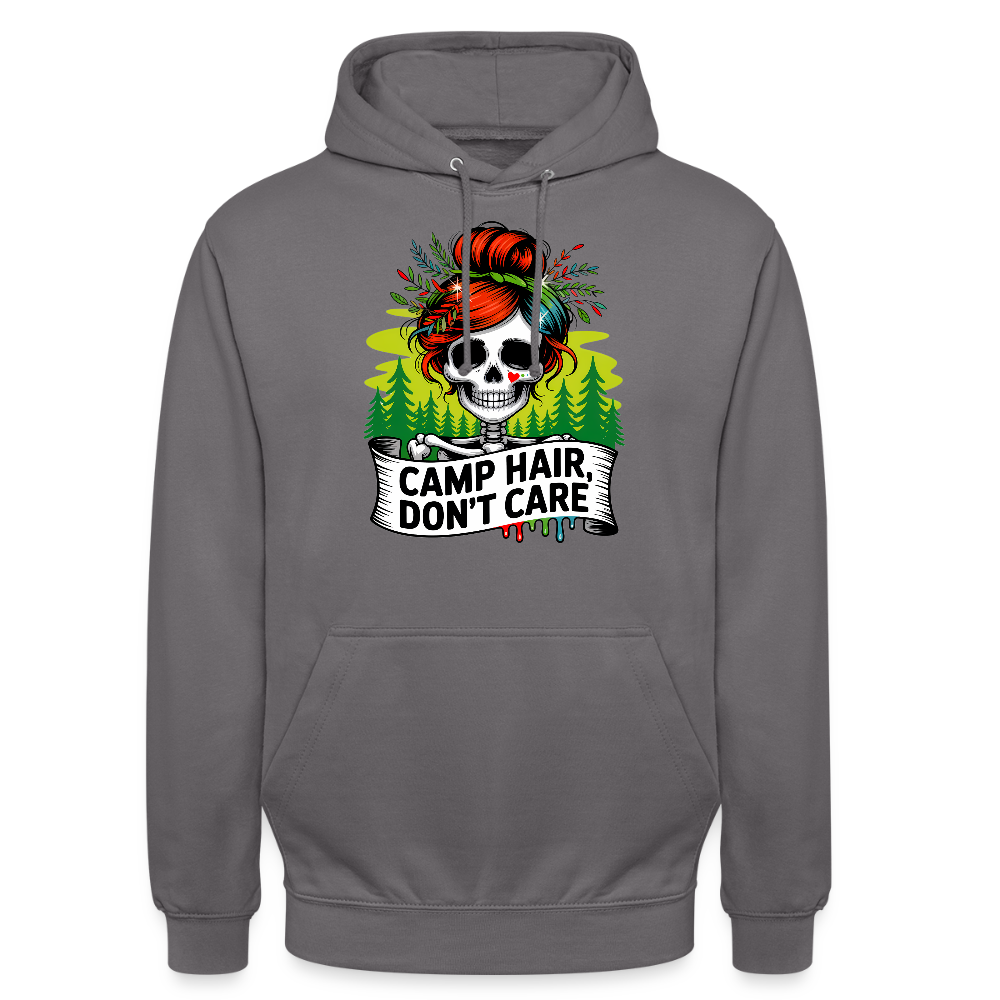 CAMP HAIR, DON´T CARE | Unisex Hoodie - Mittelgrau