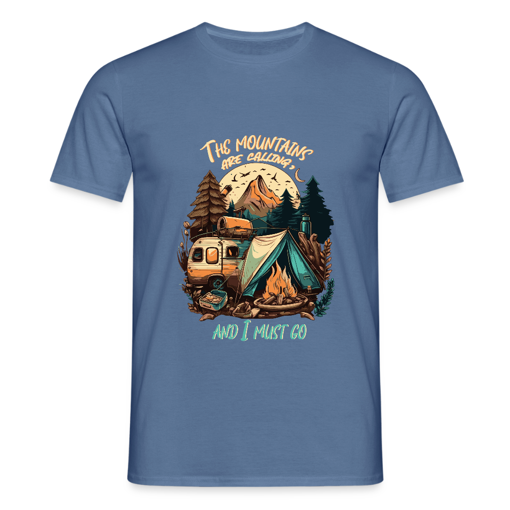 THE MOUNTAINS ARE CALLING | Männer T-Shirt - Taubenblau 