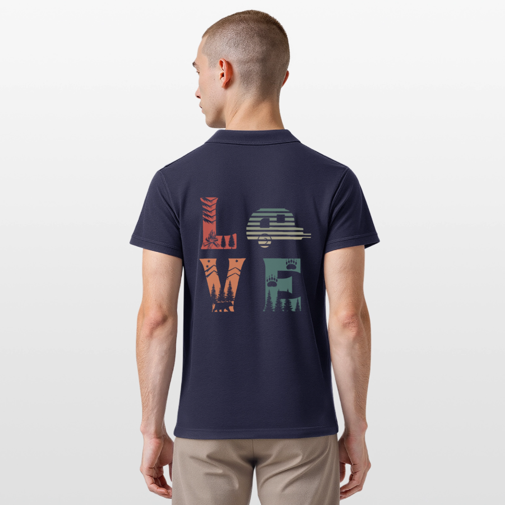 LOVE | Männer Poloshirt - Navy