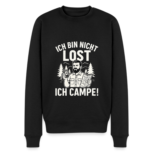 Ich bin nicht lost - ICH CAMPE! |Männer Premium Pullover - Schwarz