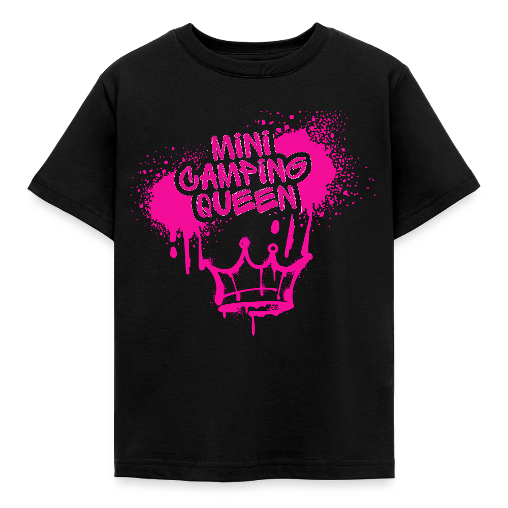 MINI CAMPING QUEEN | Kinder T-Shirt - Schwarz