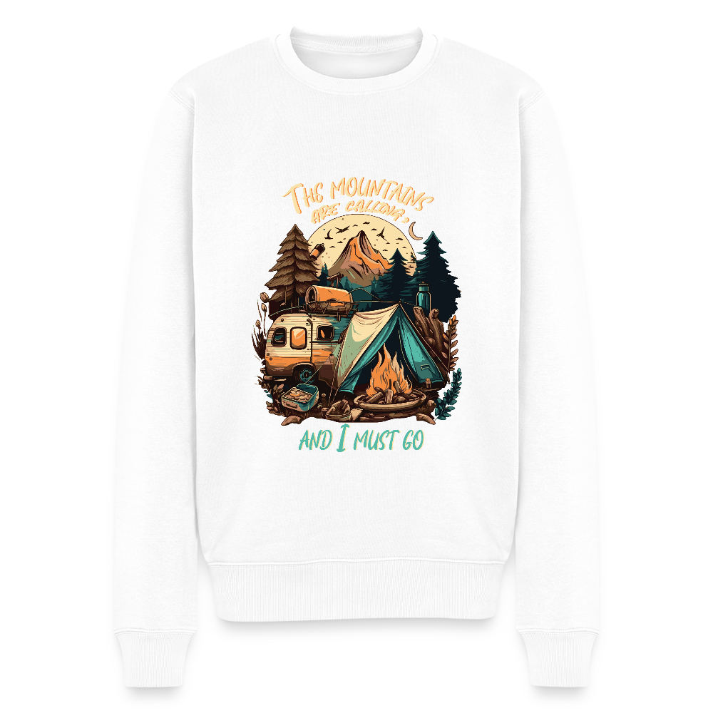 THE MOUNTAINS ARE CALLING | Männer Premium Pullover - Weiß