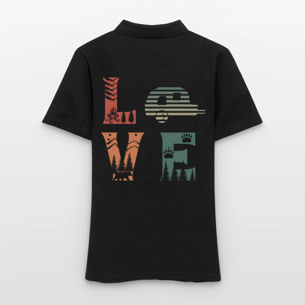 LOVE | Frauen Polo Shirt - Schwarz