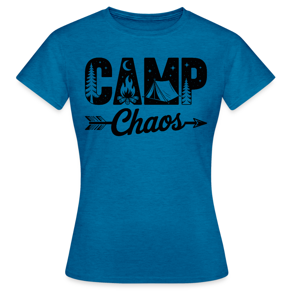 CAMP CHAOS | Frauen T-Shirt - Antikblaues Saphir meliert