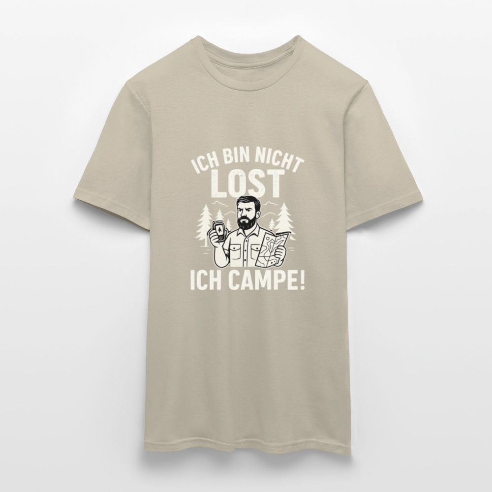 Ich bin nicht lost - ICH CAMPE! | Männer T-Shirt - Sandbeige