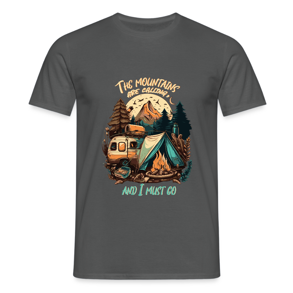 THE MOUNTAINS ARE CALLING | Männer T-Shirt - Anthrazit