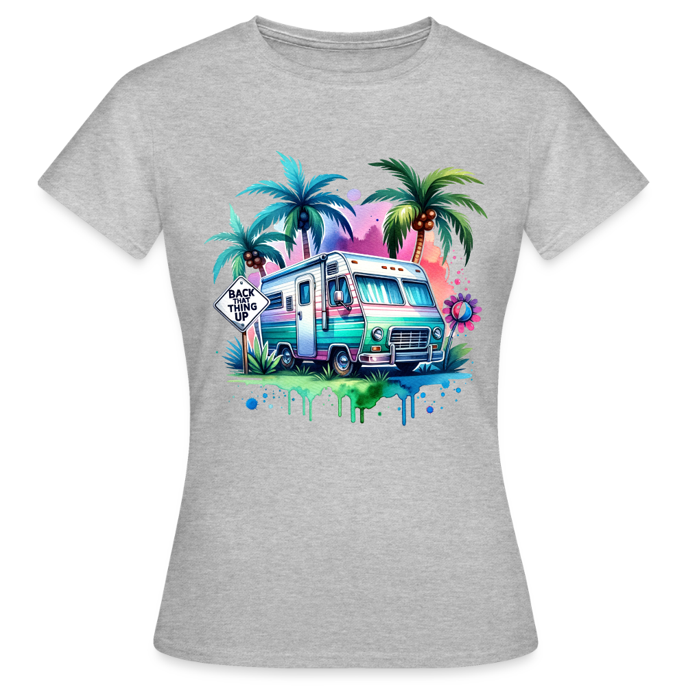Wohnmobil unter Palmen | Frauen T-Shirt - Grau meliert