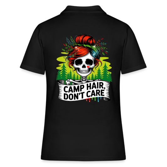 CAMP HAIR, DON´T CARE | Frauen Polo Shirt - Schwarz