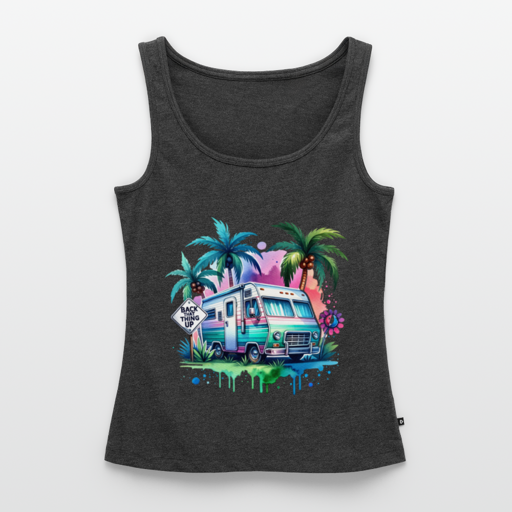 Wohnmobil unter Palmen | Frauen Premium Tank Top - Anthrazit meliert