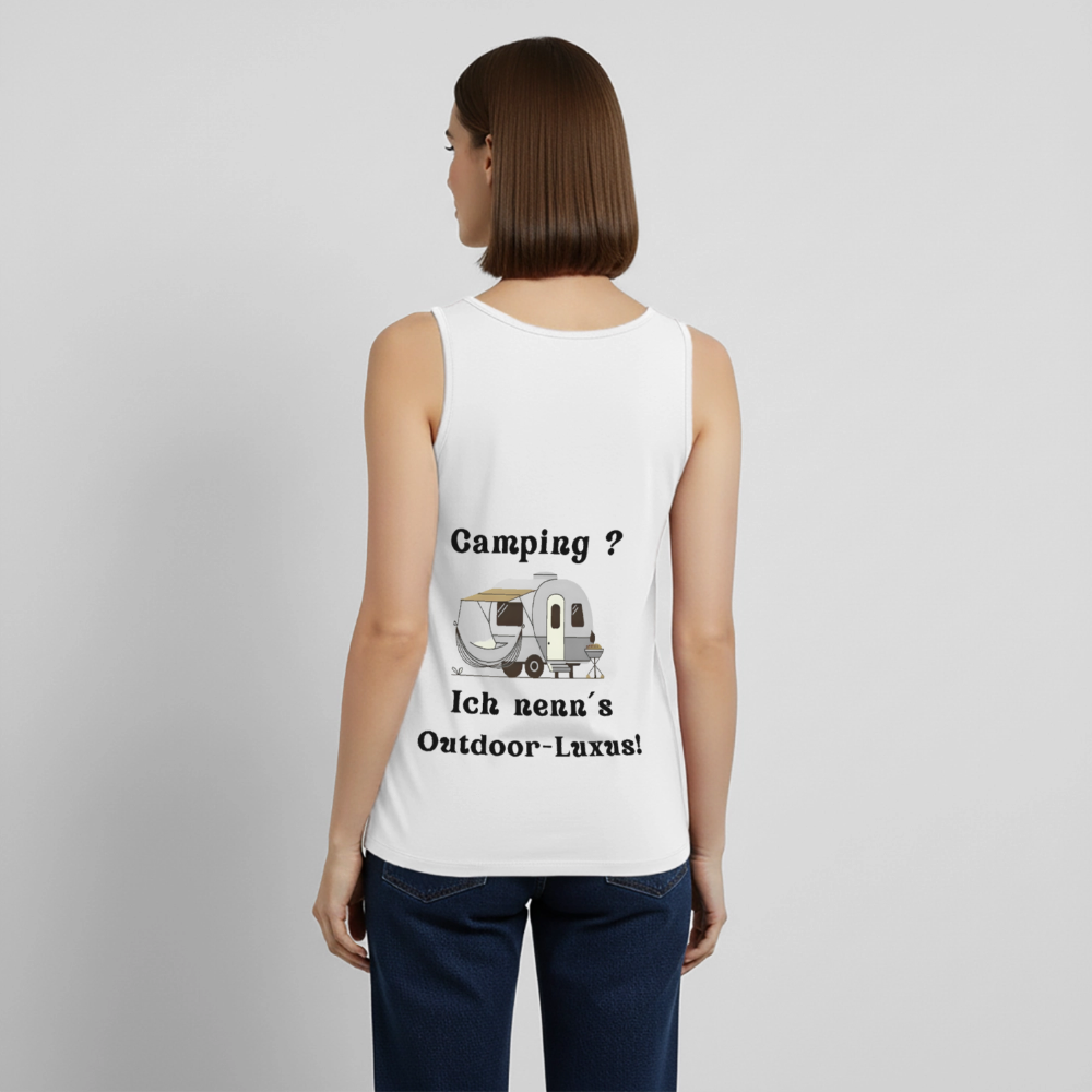 Camping? Ich nenn´s Outdoor - Luxus! | Frauen Premium Tank Top - Weiß