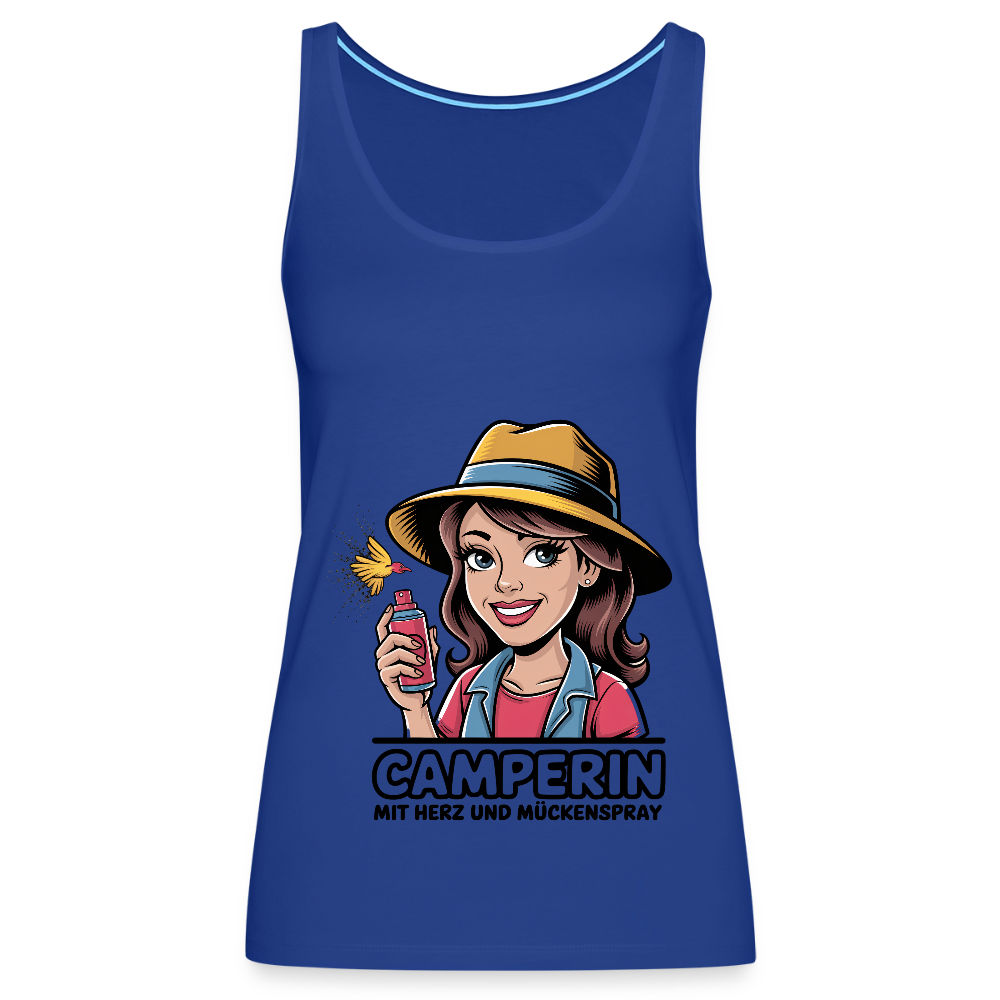 Camperin mit Herz und Mückenspray | Frauen Tank Top - Königsblau