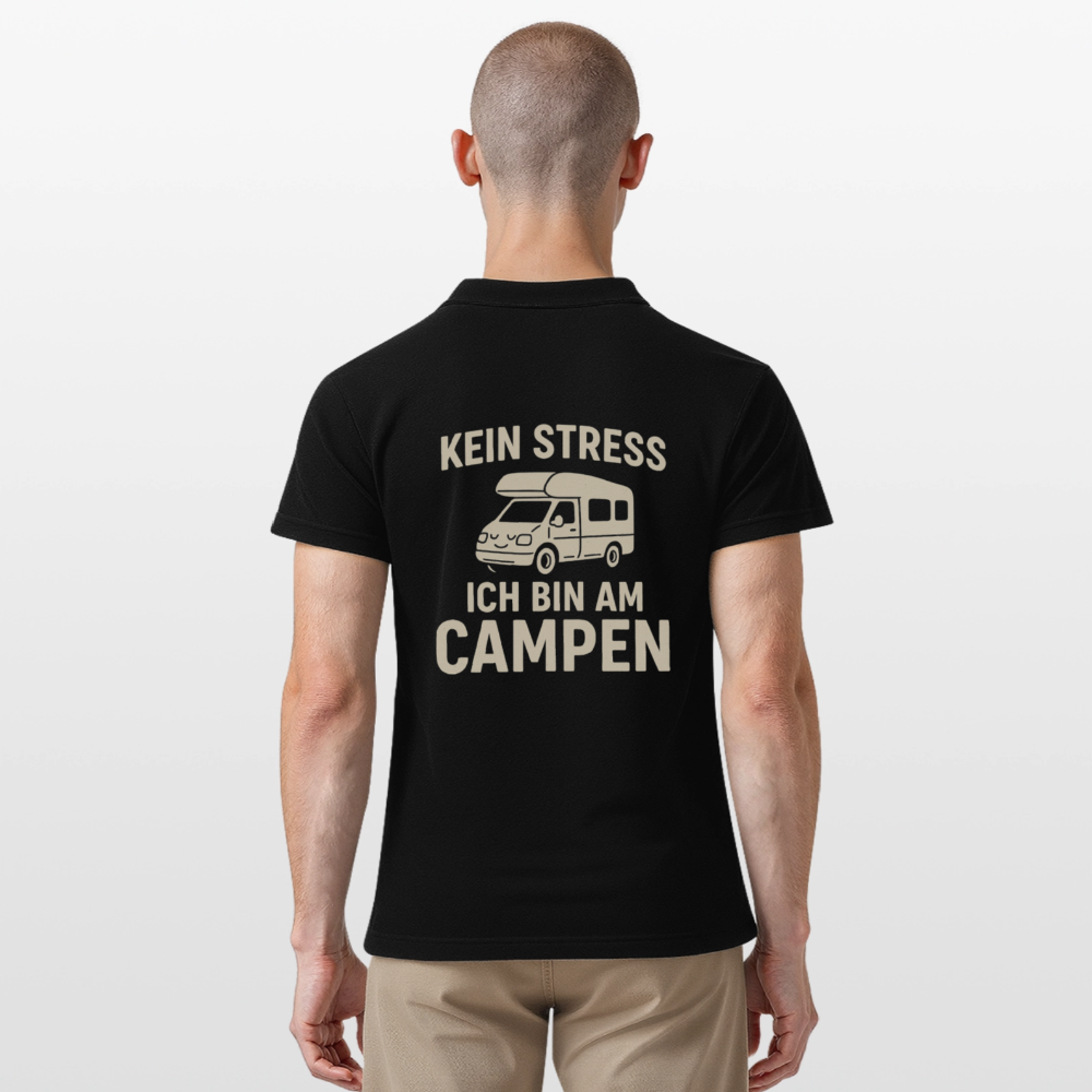 KEIN STRESS ICH BIN AM CAMPEN | Männer Poloshirt - Schwarz