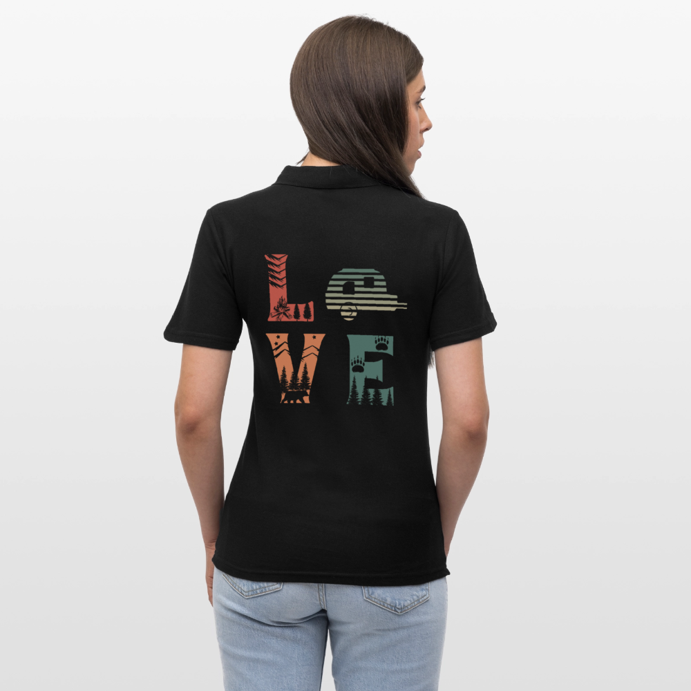 LOVE | Frauen Polo Shirt - Schwarz