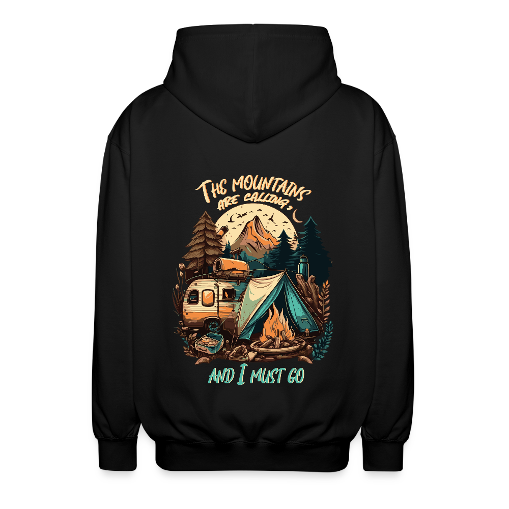 THE MOUNTAINS ARE CALLING | Unisex Kapuzenjacke - Schwarz