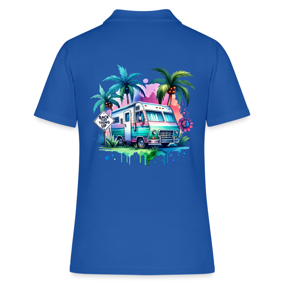 Wohnmobil unter Palmen | Frauen Polo Shirt - Royalblau