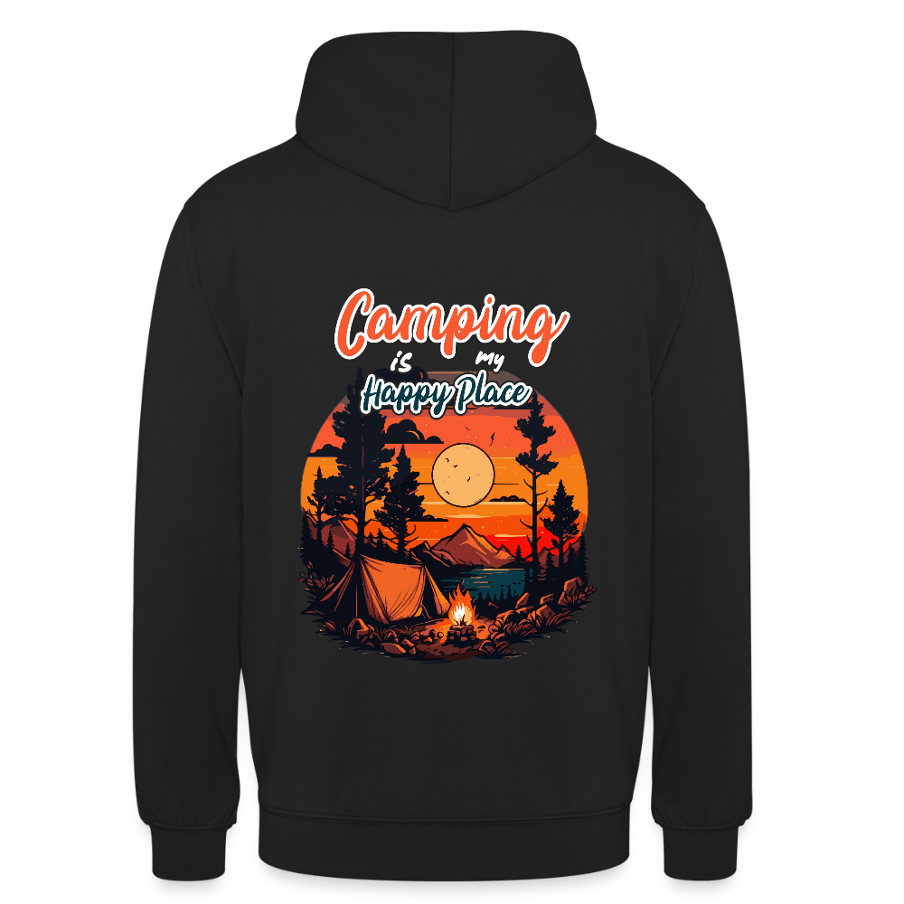 CAMPING IS MY HAPPY PLACE | Unisex Hoodie - Schwarz