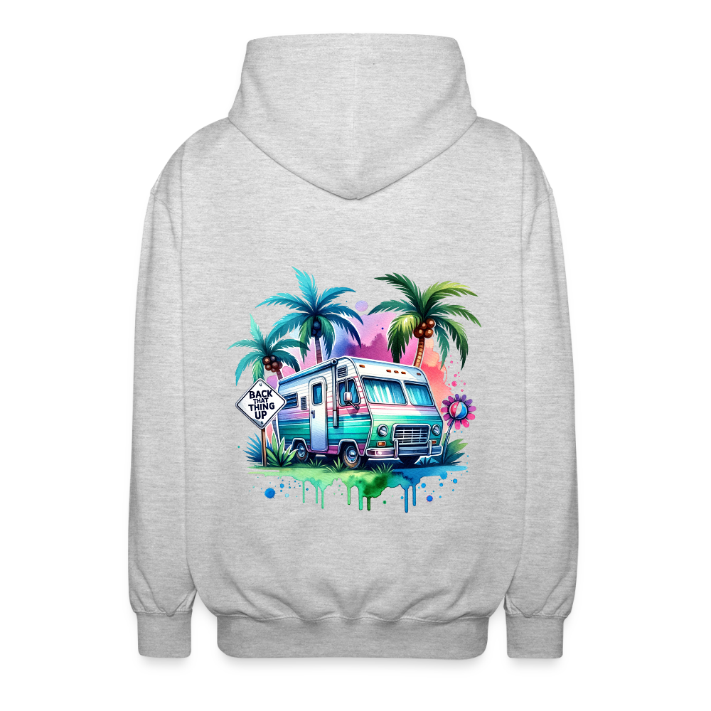 Wohnmobil unter Palmen | Unisex Kapuzenjacke - Hellgrau meliert