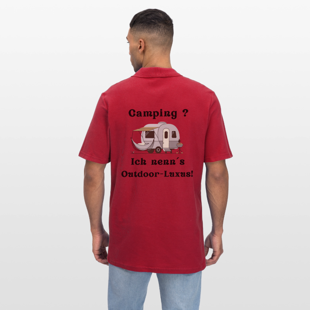 Camping? Ich nenn´s Outdoor - Luxus! | Männer Poloshirt - cherry red